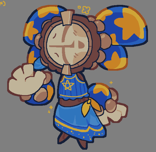 Monita as the subject of a "draw your OC in this outfit" challenge.